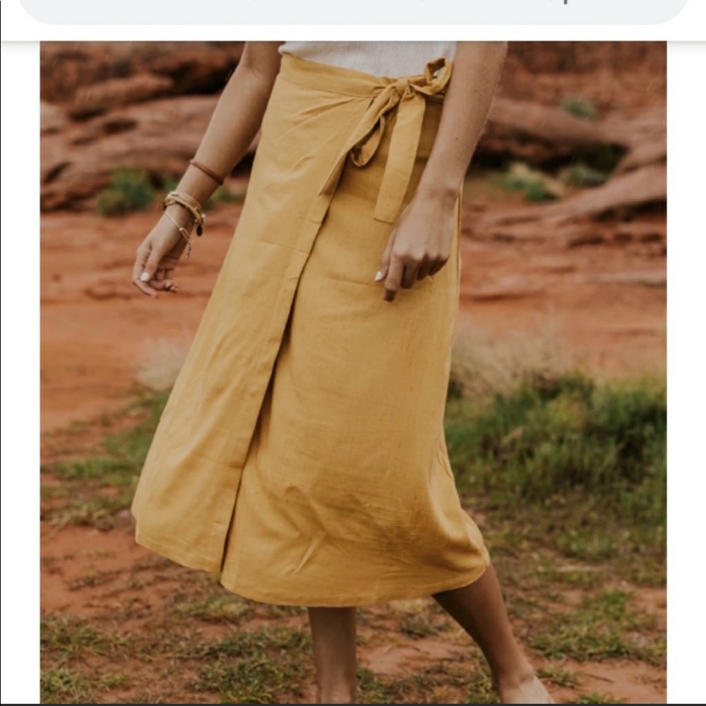 NEW Roolee Yellow Wrap Skirt — Size Large